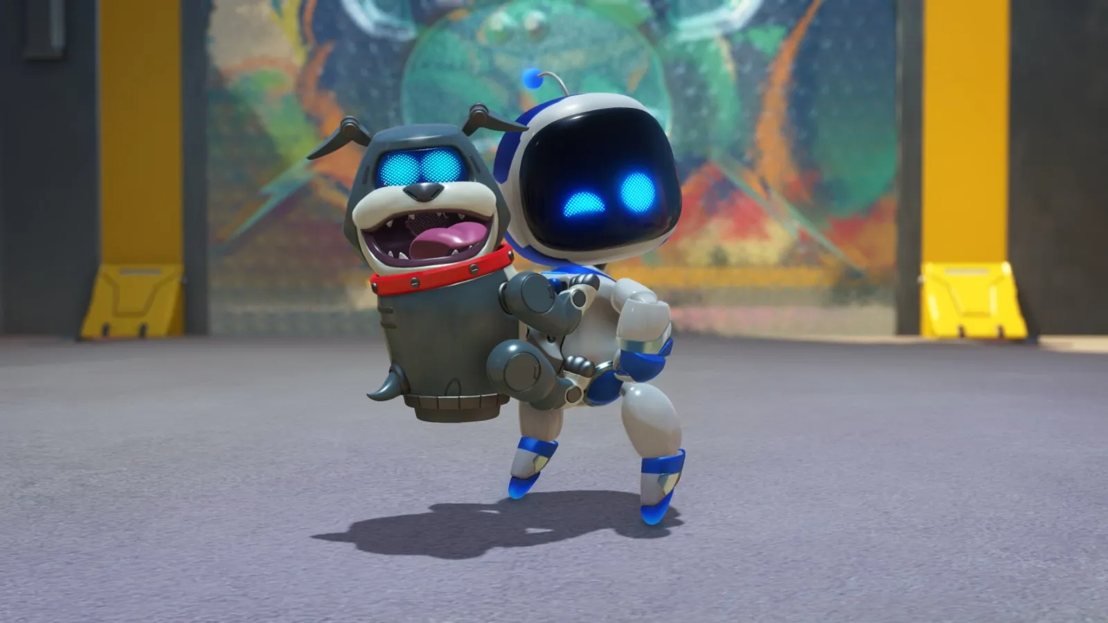 Astro con un traje de perro que le permite embestir en Astro Bot
