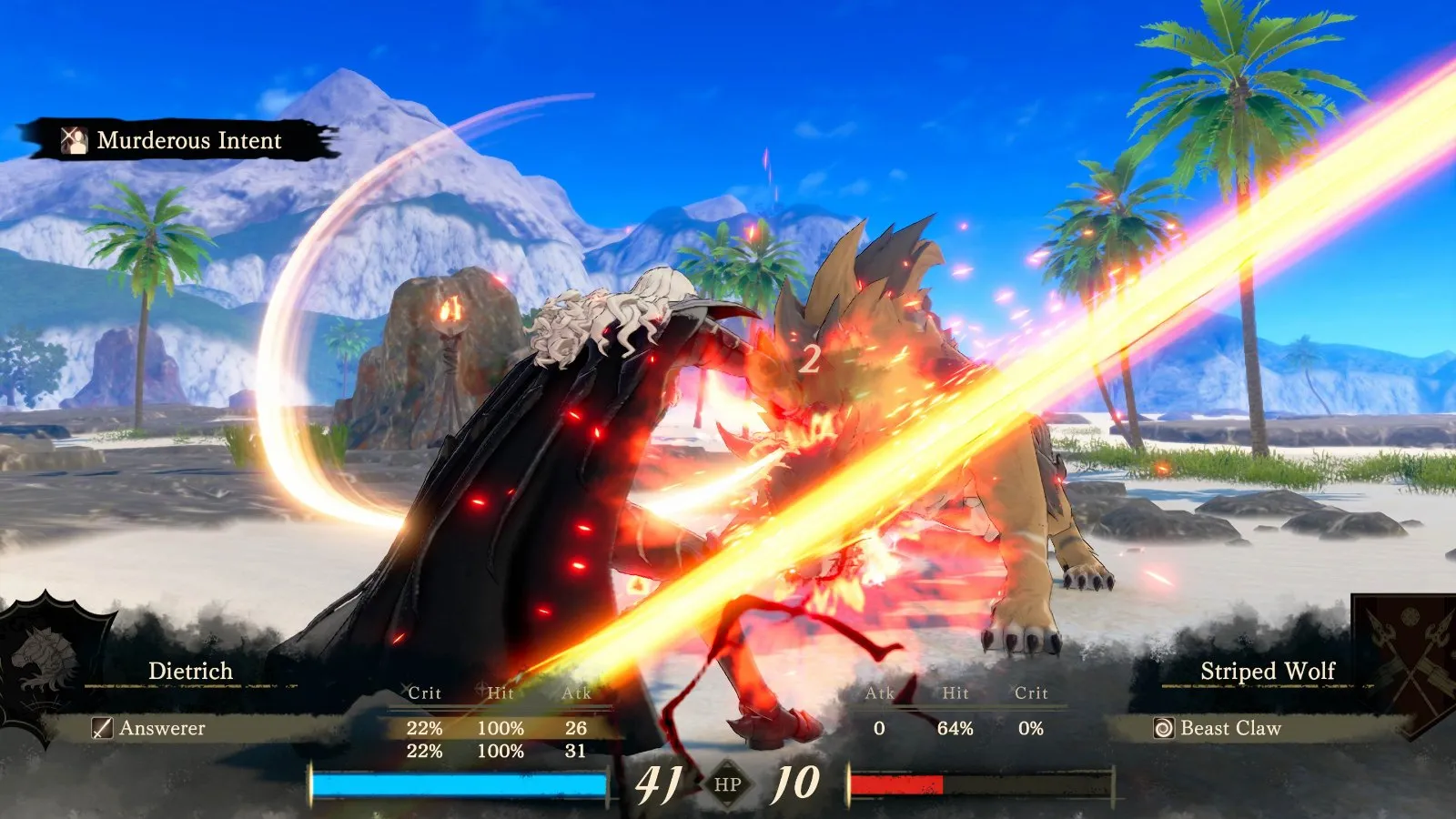 Un ataque de luz atraviesa el campo de batalla en Fire Emblem: Fortune's Weave