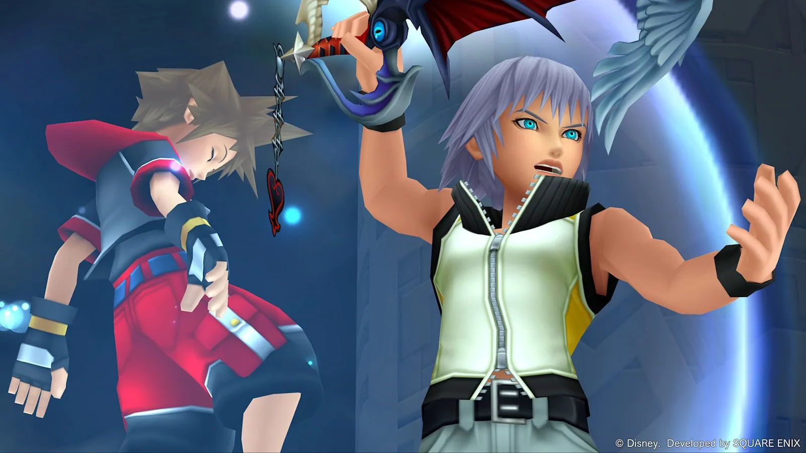 Sora y Riku sorprendidos en Kingdom Hearts Collection [I〜III]