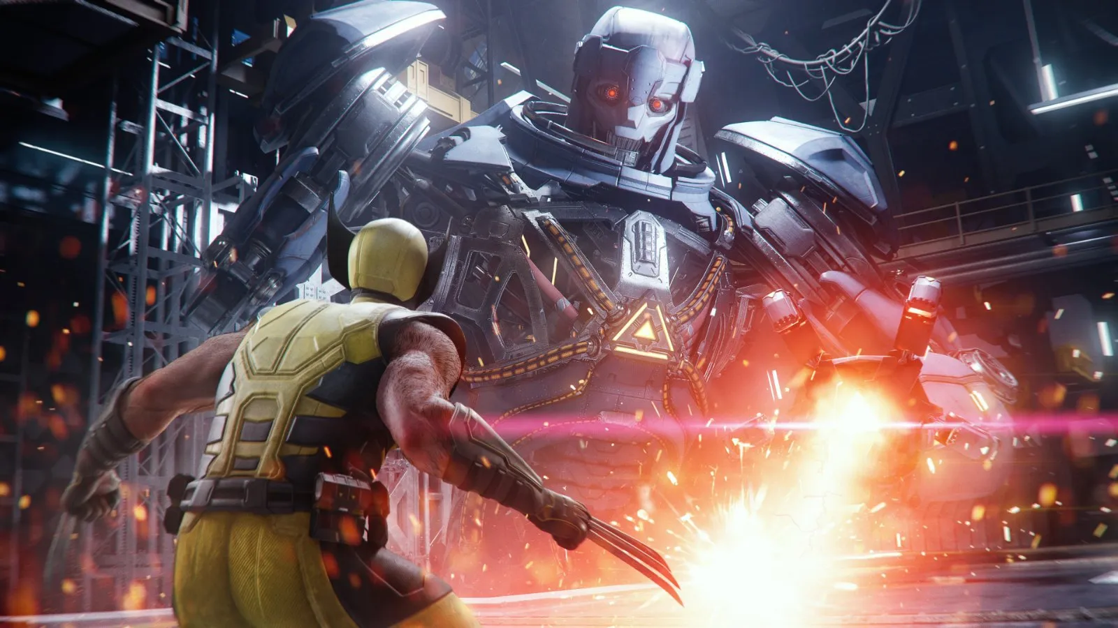 Lobezno con las garras desplegadas en pleno combate contra varios enemigos en Marvel's Wolverine