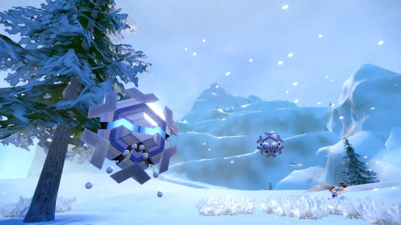 Un Pokémon de roca en una zona nevada de Pokémon Escarlata y Púrpura